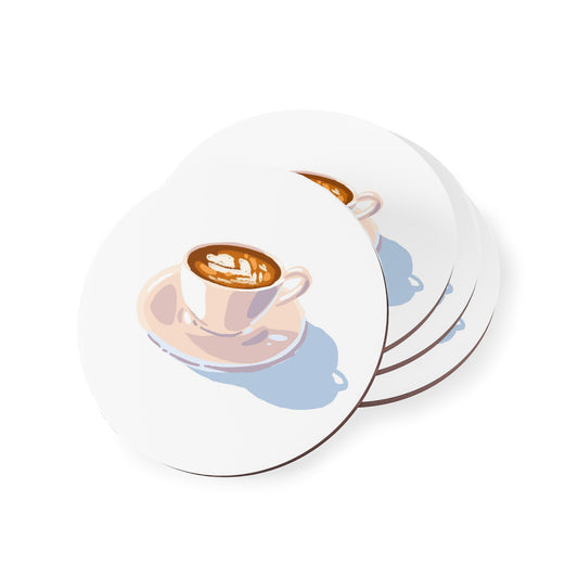 Artistic Coffee Coasters - Ceramic Drink Coasters, Cute Home Decor, Gifts for Coffee Lovers, Fun Kitchen Accessories, Rustic Style (drawn with the help of ArtWorkout)