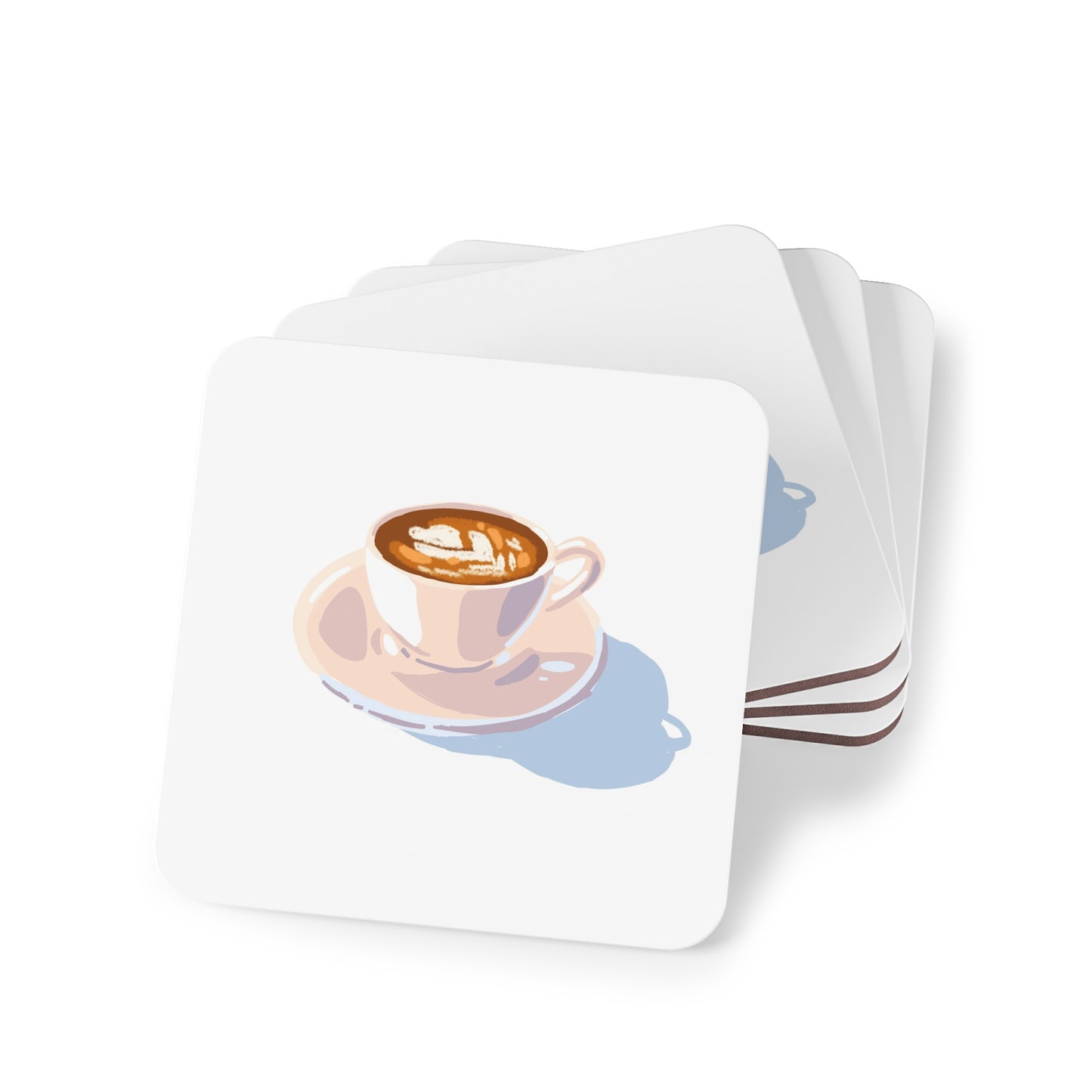 Artistic Coffee Coasters - Ceramic Drink Coasters, Cute Home Decor, Gifts for Coffee Lovers, Fun Kitchen Accessories, Rustic Style (drawn with the help of ArtWorkout)