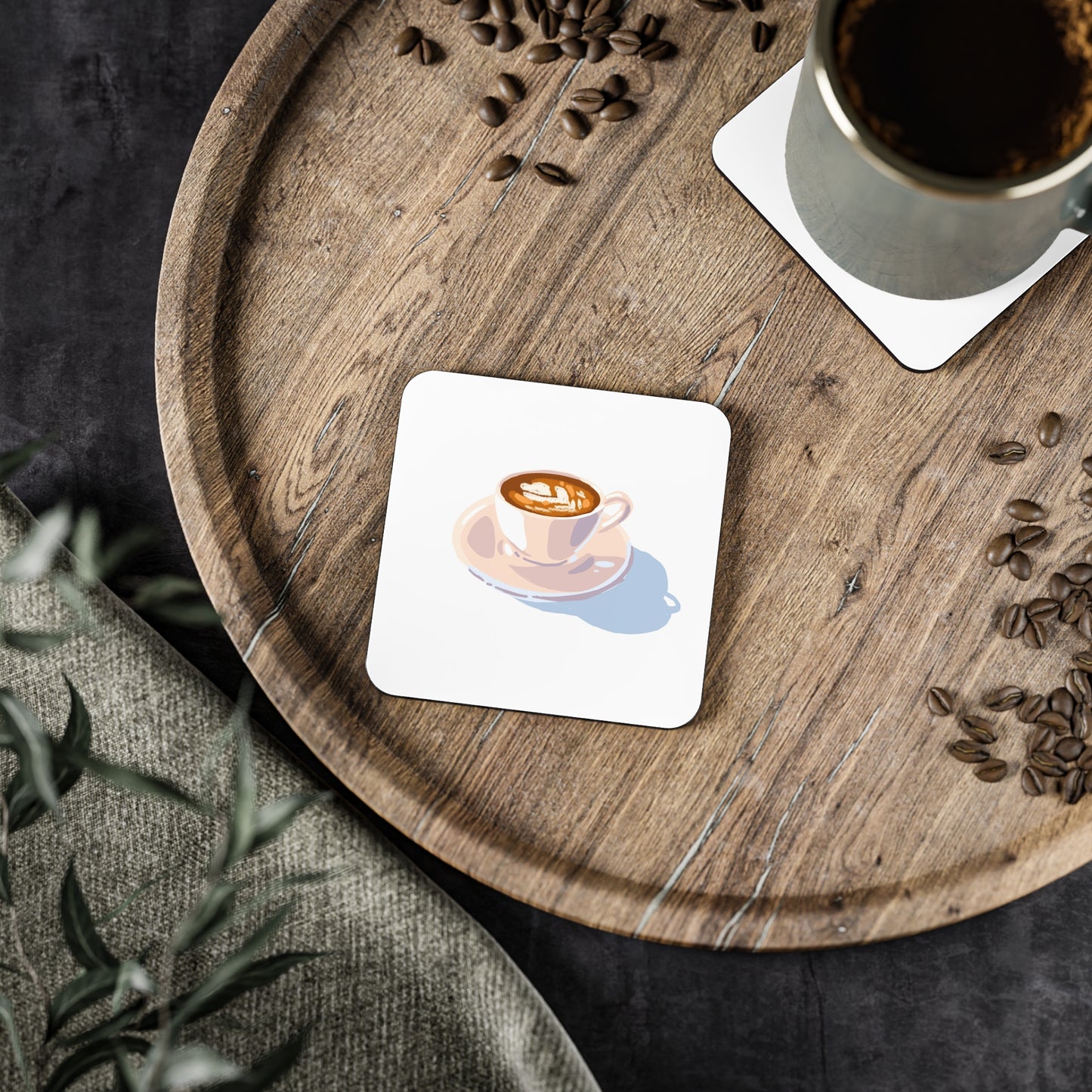 Artistic Coffee Coasters - Ceramic Drink Coasters, Cute Home Decor, Gifts for Coffee Lovers, Fun Kitchen Accessories, Rustic Style (drawn with the help of ArtWorkout)