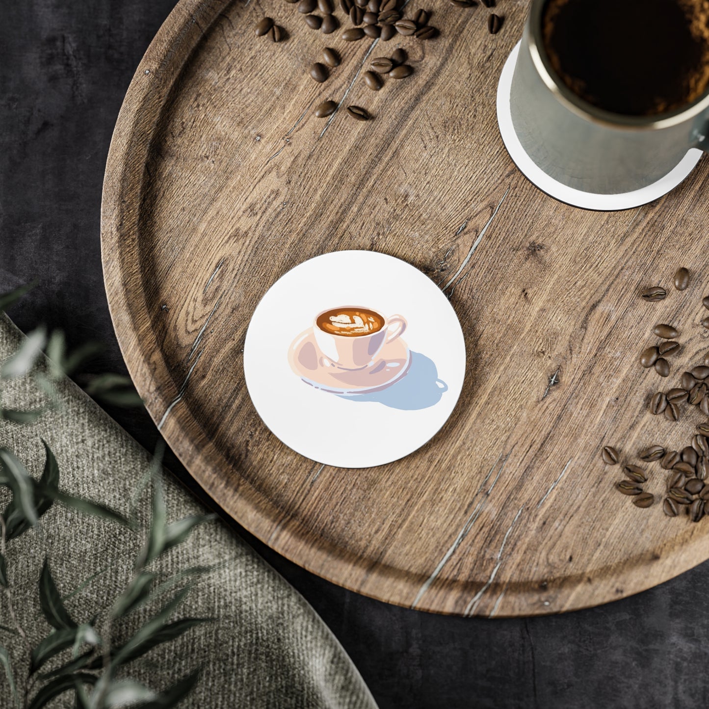 Artistic Coffee Coasters - Ceramic Drink Coasters, Cute Home Decor, Gifts for Coffee Lovers, Fun Kitchen Accessories, Rustic Style (drawn with the help of ArtWorkout)